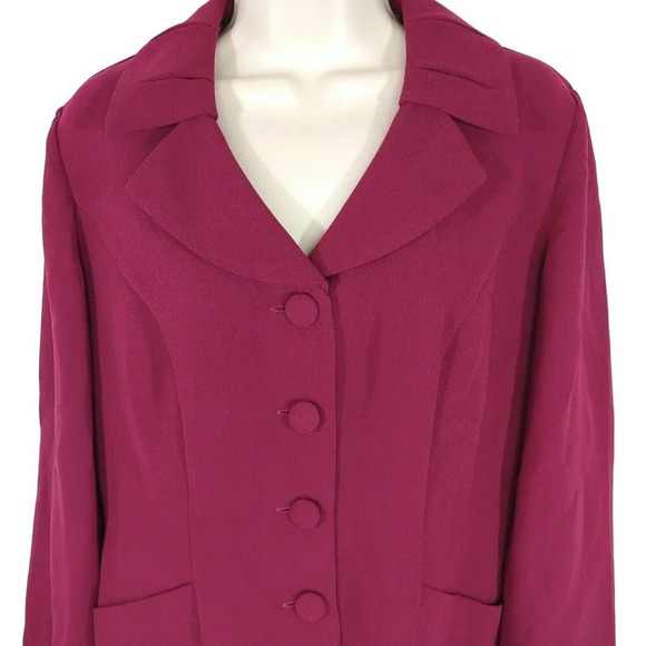 Dana Kay Blazer Jacket Covered Button Up Women Size 8 Purple Long Sleeve Pockets - Picture 2 of 7